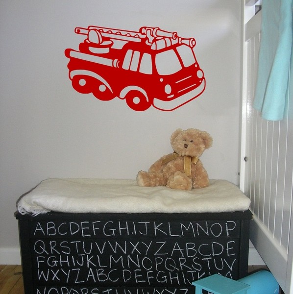 Exemple de stickers muraux: Camion de Pompier